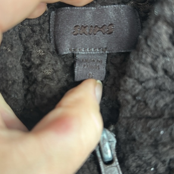 SKIMS Teddy black zip hoodie size S - Picture 2 of 4